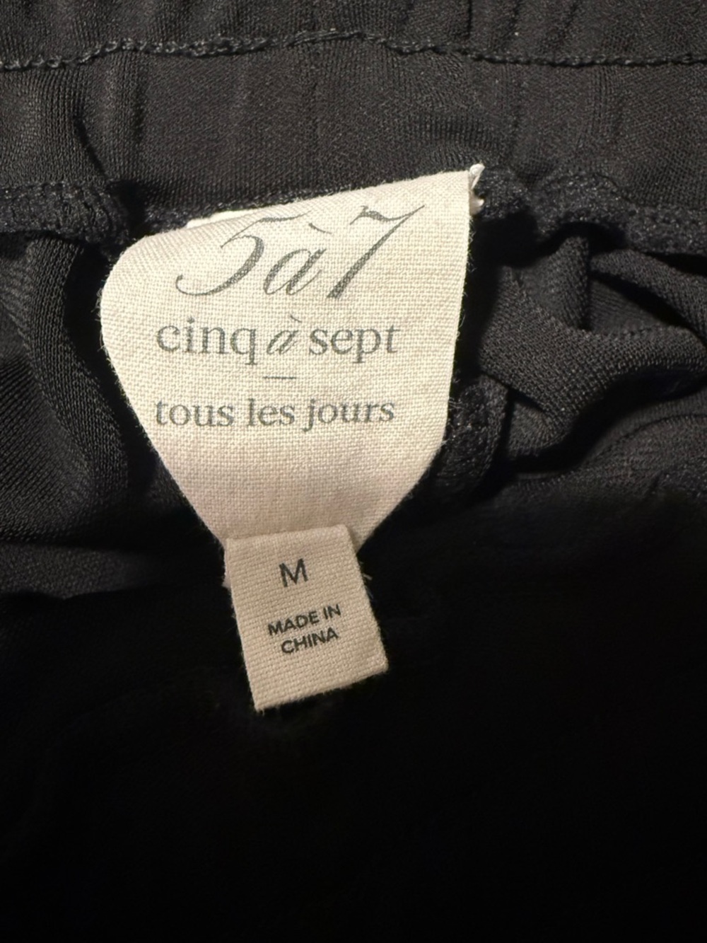 Cinq à Sept Gizele Matte Jersey Tie Front Jogger Pants Black Size M - Picture 2 of 7